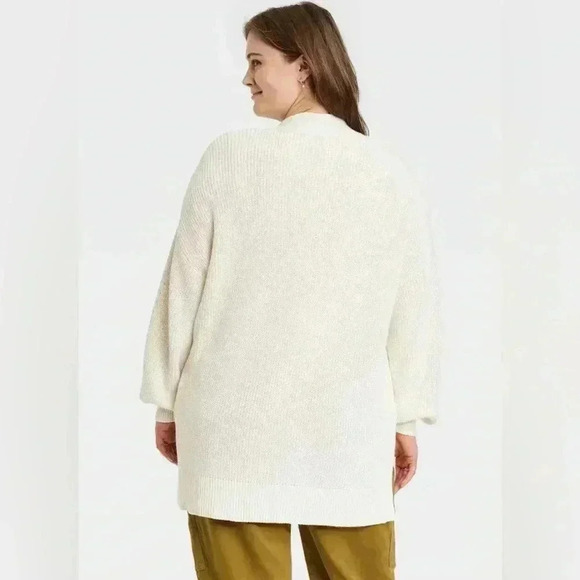 Universal Thread Women’s Open-front Cozy Knit Cardigan Color Cream Size 2X - Picture 2 of 12